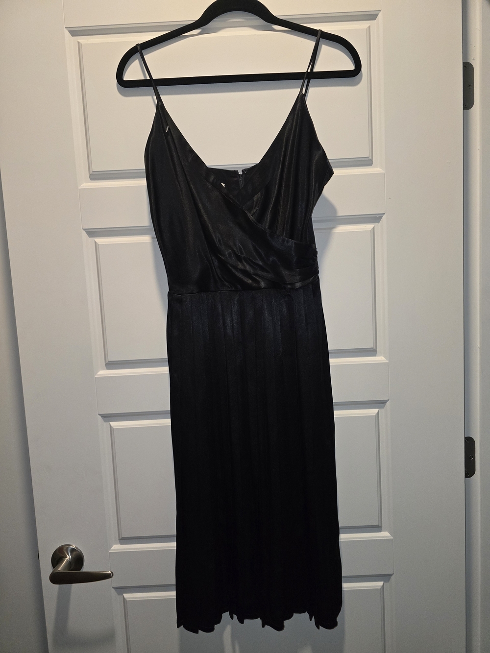 Vintage Morton Myles Black Satin V-Neck Slip Dress